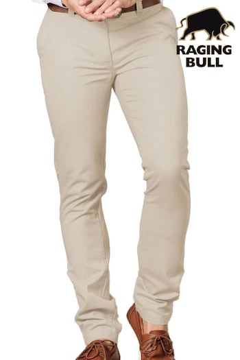 Raging Bull Tapered Chino Brown Trousers (B69350) | £69