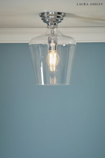 Laura Ashley Chrome Ockley Semi Flush Ceiling Light (B69415) | £60