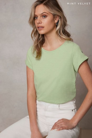 Mint Velvet Green Cotton Star T-Shirt (B69429) | £29