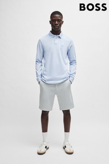 BOSS Grey Slim-Fit Shorts flared In Stretch-Cotton Twill (B69532) | £89