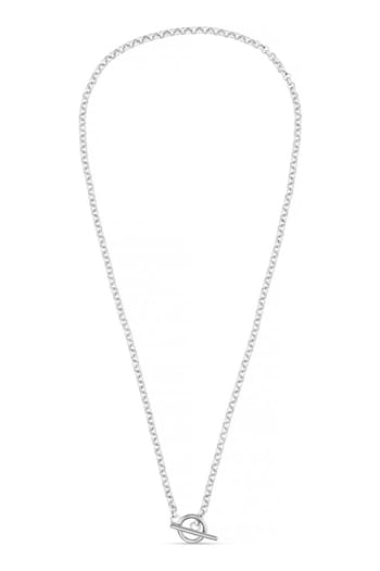 Orelia & Joe Silver Tone Round Link T-Bar Necklace (B69700) | £25