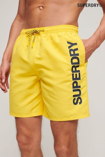 Superdry Yellow Sport Graphic 17 Inch Recycled Swim Shorts (B69818) | £40