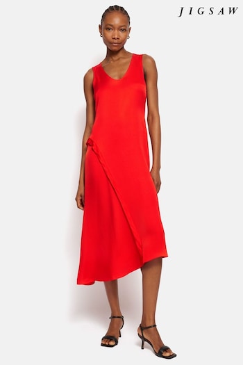Jigsaw Red Sleeveless Asymmetric Dress (B69842) | £165