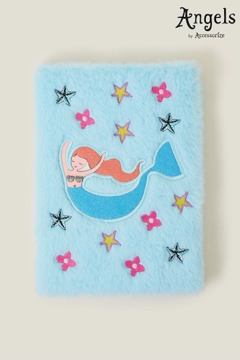 Angels By Accessorize Girls Blue Mermaid Fluffy Notebook (B69945) | £10