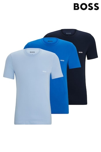 BOSS Blue Three-Pack Of Underwear T-Shirts In Cotton Jersey (B70201) | £45