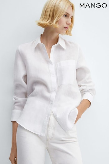 Mango Long Sleeve Linen Shirt (B70238) | £36