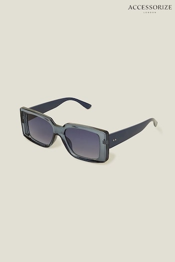 Accessorize Blue Crystal Square Frame Black Sunglasses (B70452) | £17