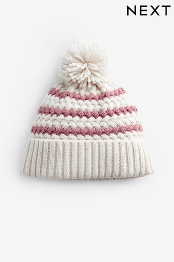 Pink Baby Pom Hat (0mths-2yrs) (B70492) | £6