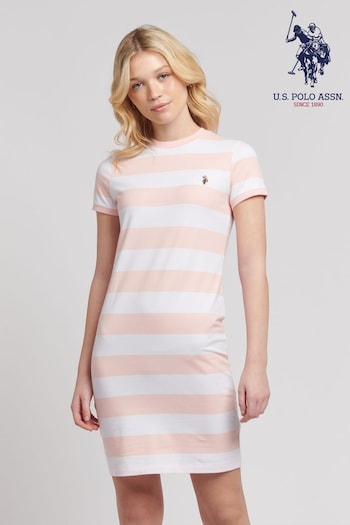 U.S. Polo short-sleeved Assn. Womens Striped T-Shirt Dress (B70513) | £45