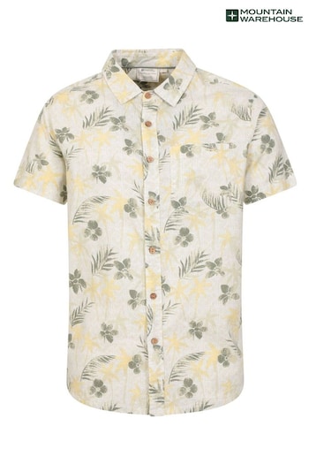 Mountain Warehouse Green Mens Tropical Printed Short Sleeved Shirt (B70520) | £30