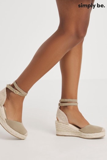 Simply Be Extra Wide Fit Natural Classic Closed Toe Ankle Tie Espadrilles (B70525) | £38