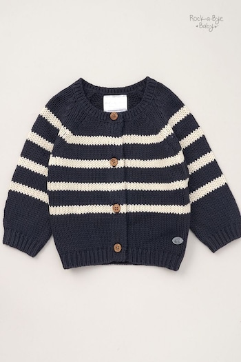 Rock-A-Bye Baby Boutique Blue Cosy Cotton Knit Cardigan (B70539) | £18