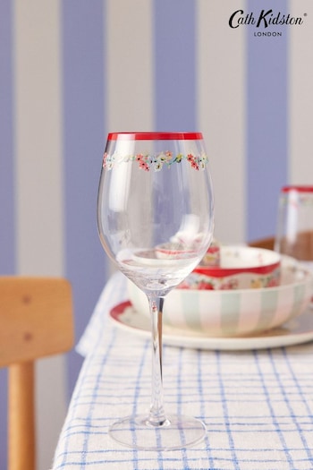 Cath Kidston Red Feels Like Home Set of 4 Wine Glasses (B70636) | £32