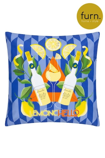 Furn Blue Limonchello Abstract Outdoor Cushion (B70798) | £17