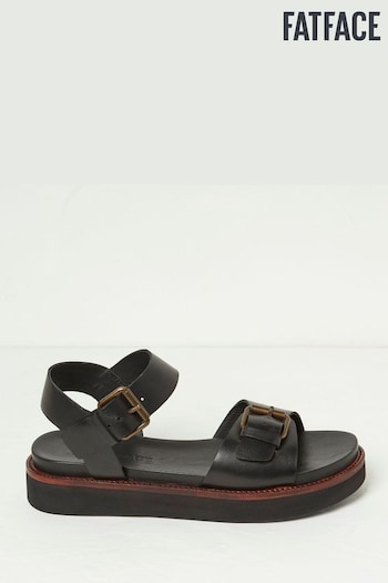 FatFace Black Ambie Flatform Buckle Top Sandals (B70834) | £59.50