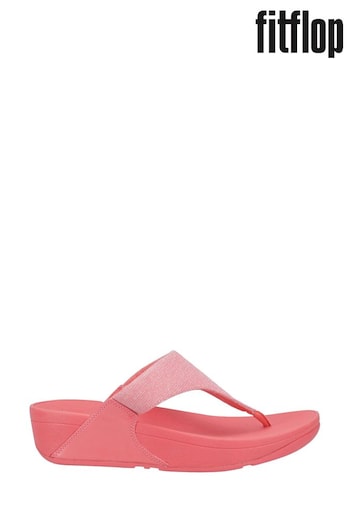 FitFlop Pink Lulu Shimmerlux Toe Post Sandals (B71016) | £70