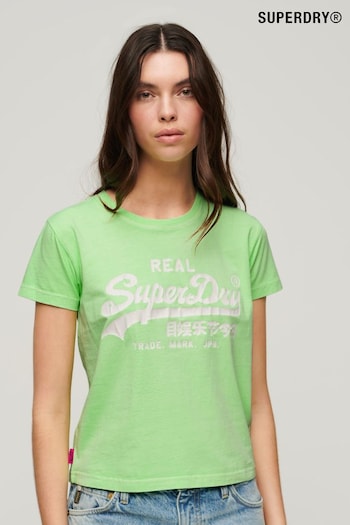 Superdry Green Neon Graphic Fitted T-Shirt (B71041) | £27