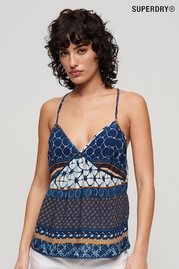 Superdry Blue Printed Woven Cami Top (B71143) | £30