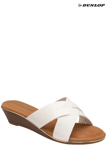 Dunlop White Wedge Open-Toe Sandals suola (B71170) | £40