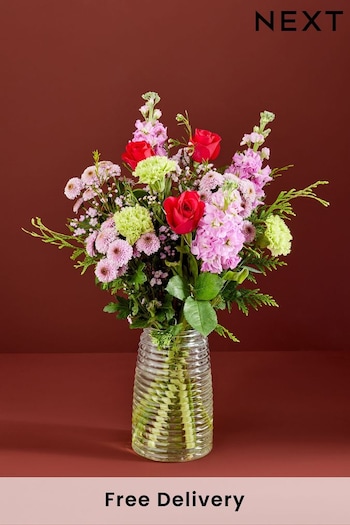 Green/Pink Guide Dogs Charity of the Month Fresh Flower Letterbox Bouquet (B71199) | £28