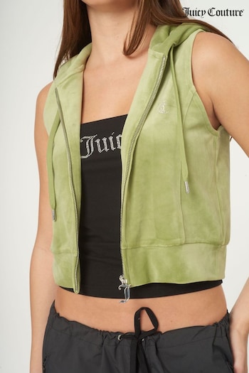 Juicy Couture Green Gilly Velour Gilet (B71219) | £65