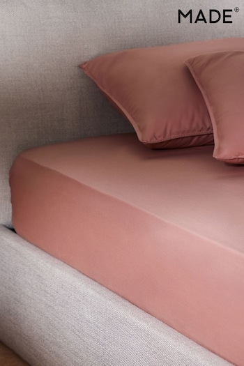 MADE.COM Dusty Rose Cosy 100% Cotton Extra Deep Fitted Sheet (B71406) | £20 - £35