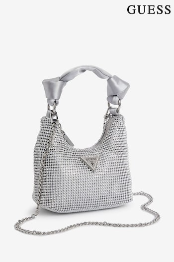GUESS balenciaga Lua Rhinestone Embellished Hobo Bag (B71435) | £115