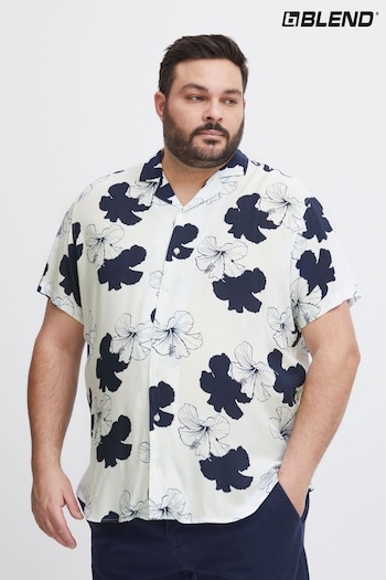 Blend Blue Floral Resort Short Sleeve Shirt (B71444) | £30