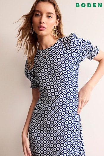 Boden Blue Corinne Midi Tea Dress Flaunt (B71463) | £98