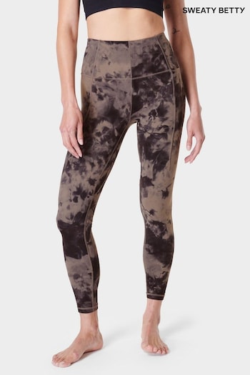 Sweaty Betty Mocha Brown Spray Dye 7/8 Length Super Soft Yoga Leggings (B71527) | £88