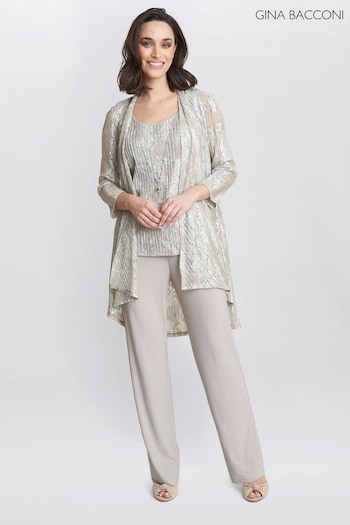 Gina Bacconi Gina Bacconi Mabel Three Piece Jacquard sweatshirt Trousers (B71531) | £280