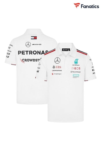 Fanatics Mercedes AMG Petronas F1 2024 Team White Polo Shirt (B71598) | £76