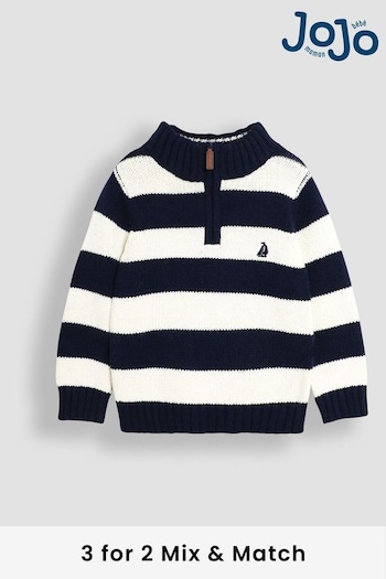 JoJo Maman Bébé Navy Half Zip Jumper (B71618) | £25