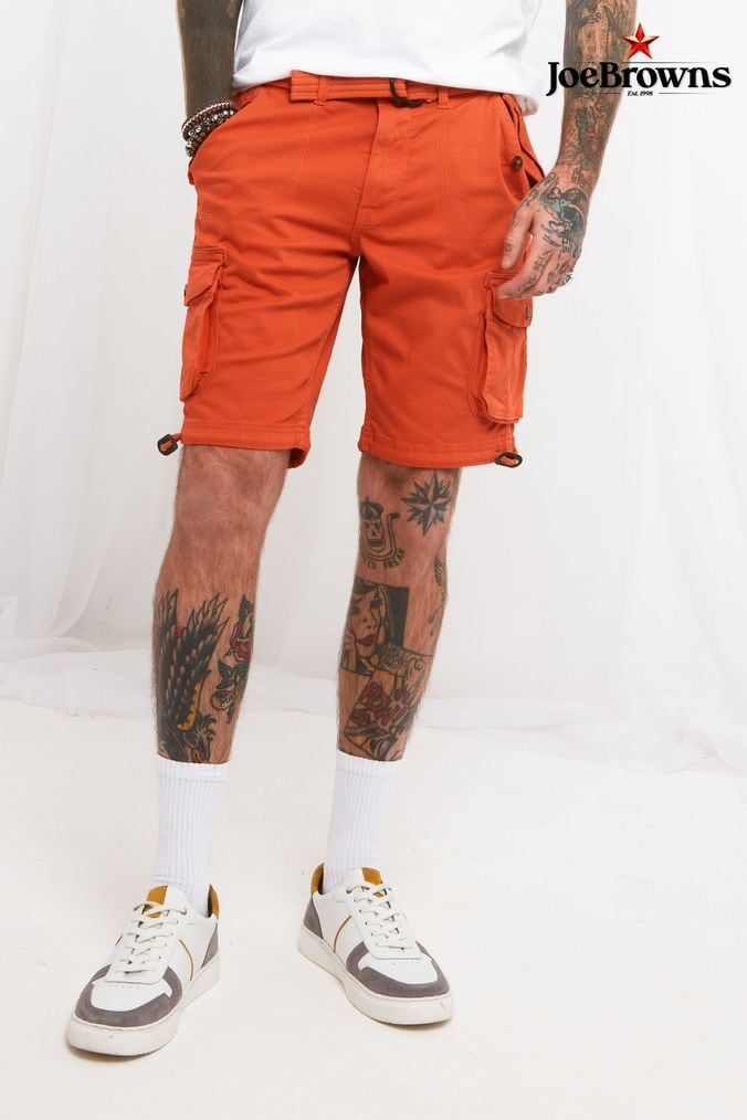 Mens orange cargo shorts sale