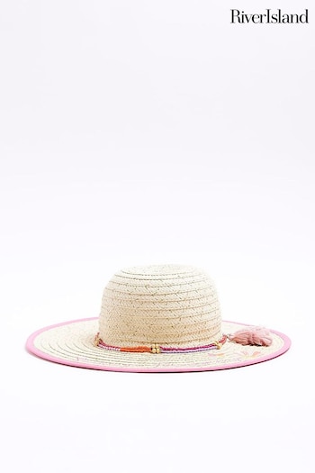 River Island Brown Girls Summer Dreaming Straw Hat (B71838) | £14