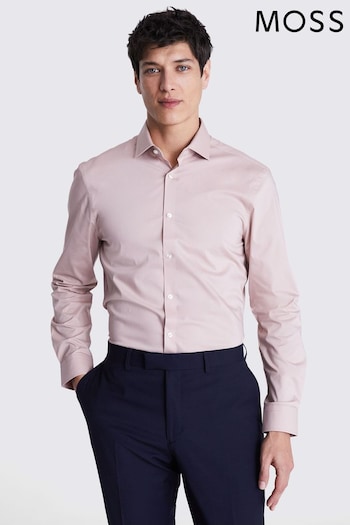 MOSS Slim Fit Dusty Pink Stretch Shirt (B71958) | £35
