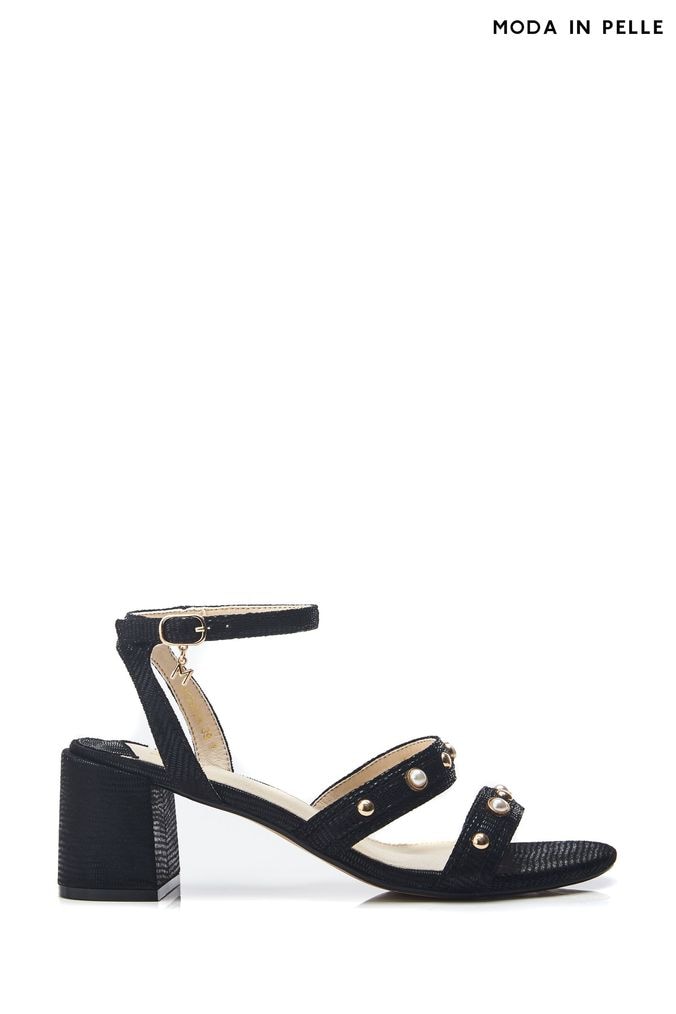 Moda in pelle block heel sandals store