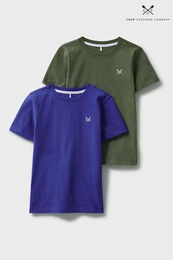 Crew Clothing Short Company Green Plain Cotton Classic T-Shirt (B72034) | £24 - £28