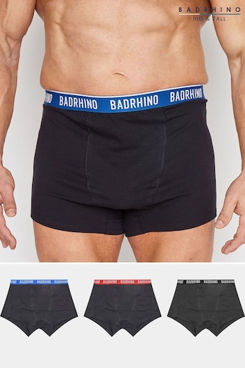 BadRhino Big & Tall Black Waistband Boxers 3 Pack (B72086) | £24
