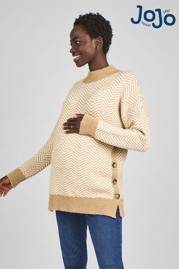 JoJo Maman Bébé Caramel Brown Turtle Neck Maternity & Nursing Jumper (B72099) | £42