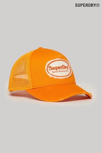 Superdry Orange Fluro Mesh Trucker Cap sleeve (B72159) | £25