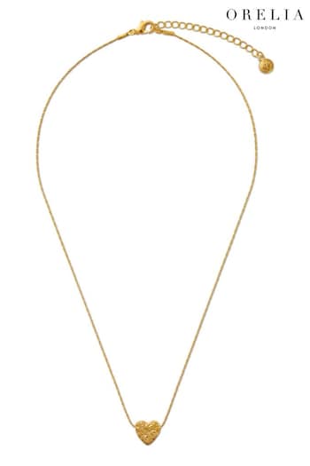 Orelia London Gold Molten Thread Thru Heart Collar Necklace (B72180) | £22