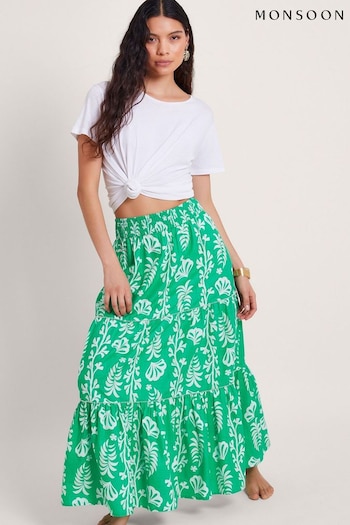 Monsoon Green Lani Maxi Skirt (B72204) | £49