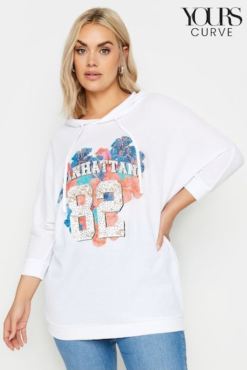 Yours Curve White Manhattan Print Sweatshirt (B72216) | £29