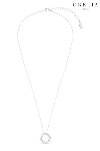 Orelia London Silver Tone Twist Textured Open Circle Necklace (B72310) | £25