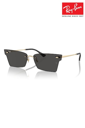 Ray Ban Gold Xime Rb3730 Irregular Sunglasses (B72373) | £130