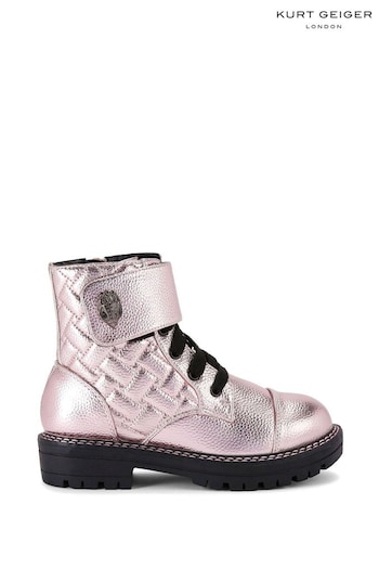 Kurt Geiger London Junior Pink  Mini Kensington Strap Boots (B72384) | £89