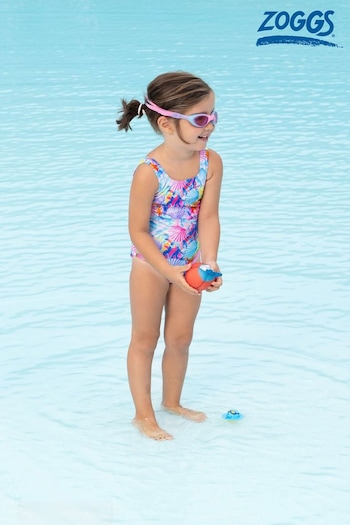 Zoggs Kids Girls Blue Scoopback Swimsuit (B72411) | £18