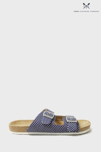 Crew Clothing Company Navy Blue Spot Footbed Sandals (B72465) | £49