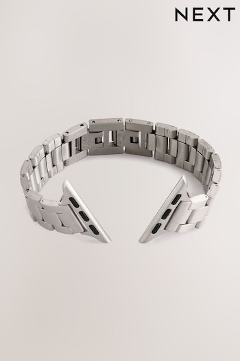 Silver Tone Stainless Steel Link Watch Strap (B72535) | £20